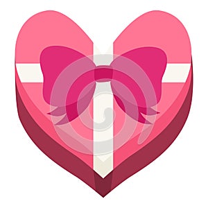 Pink Heart Shaped Chocolate Box with Bow